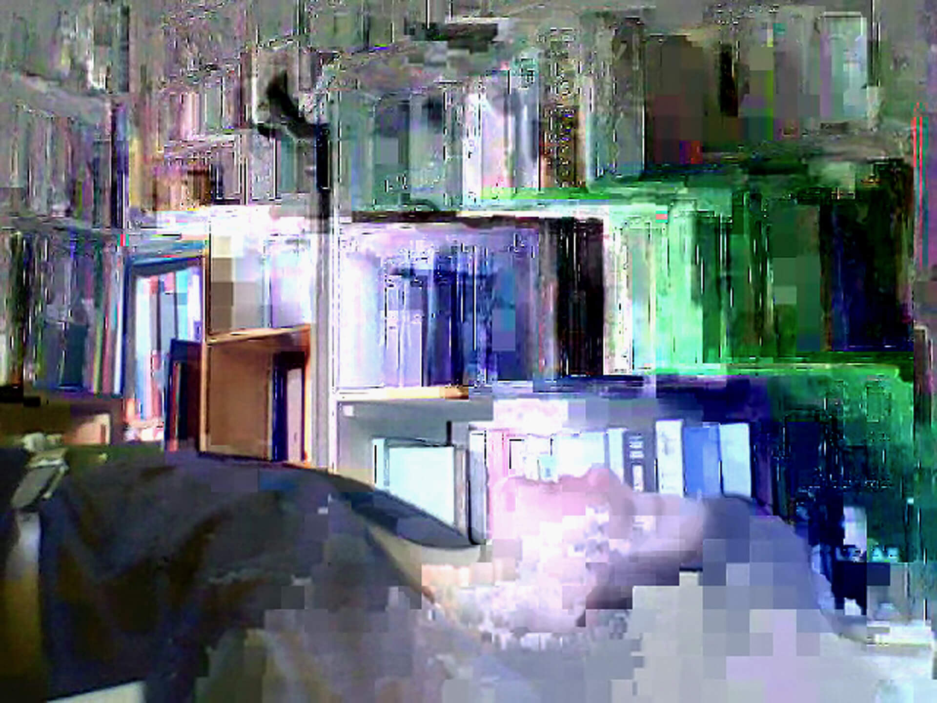 ismaël, Série Computers Visions, images très pixelisée en couleur prise avec une webcam