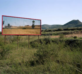 orinne Silva, New suburb of Tangier placed in former mining region La Unión, Murcia, from Imported Landscapes, 2010. Site specific installation and C-type photograph, 179 x 143 cm.