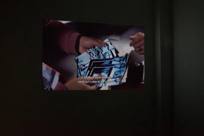 Vue de l’exposition « Eye Archive » de Camille Dumond au Cube – independent art room, à la suite de la résidence Studio Residency en partenariat avec Pro Helvetia Cairo.