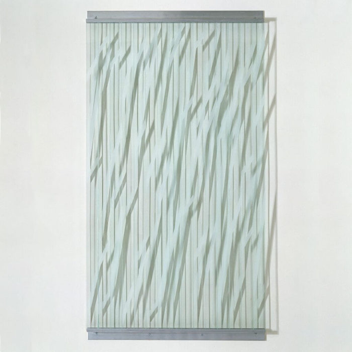 Fritz Ruprechter, Glas, sans titre, bandes de verre superposées dans cadres en aluminium, 2008