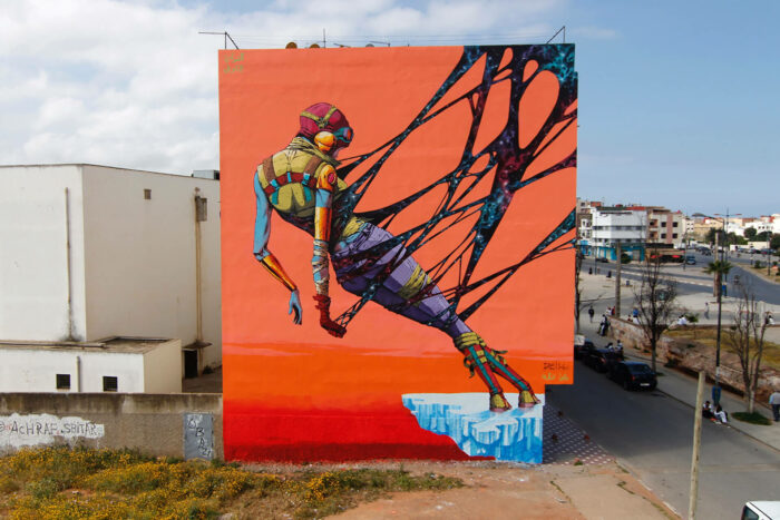 Mural de Deih dans le cadre de Jidar, Rabat, 2016
